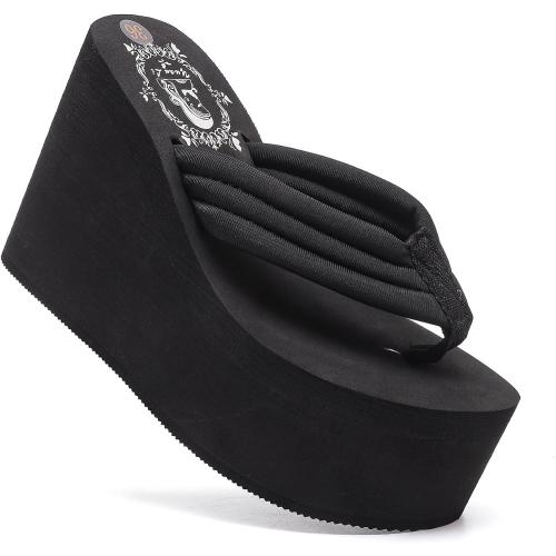 Womens Wedge Sandals Platform Sandals Women Chunky Wedge flip flops Sandals for Women (40)