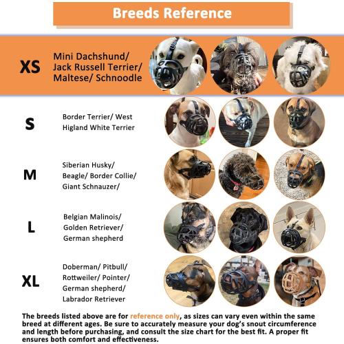 BARKLESS Dog Muzzle, Humane Basket Muzzle for Dogs Biting, Scavenging