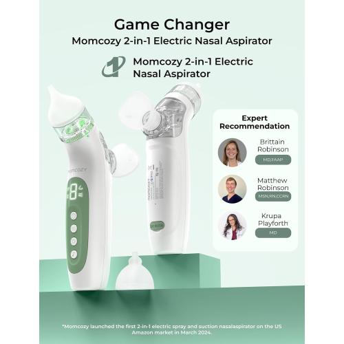 Momcozy BreezyClear™ 2-in-1 Electric Nasal Aspirator for Baby with Spray