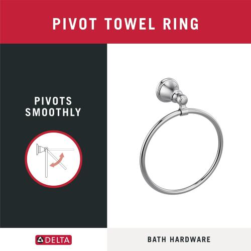 Delta Faucet 73246-SS Woodhurst 6 3/8 Wall Mount Towel Ring