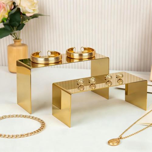 Purse Display Stand, 3pcs Gold Risers Display Stands Stainless Steel, Heavy Duty 22lb Countertop Shoes Stand Handbag Tiered Risers for Home Boutique Retail Store Vendor Display Bags Perfume Jewelry Craft