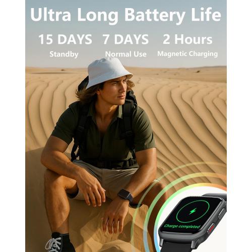MorePro Fitness Tracker with 24/7 Heart Rate & Blood Pressure Monitor, Blood Oxygen & Sleep Tracker, Smart Watch with Step Calorie Counter, IP68 Waterproof Activity Tracker for Women Men Android iOS