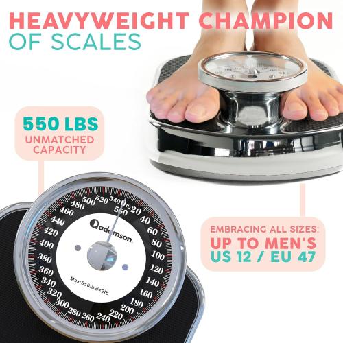 A28 Heavy Duty Bathroom Scale, Anti-Skid Surface, Up to 550 lb