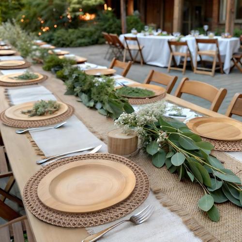 24 Pcs 13 Inch Round Jute Woven Placemat Burlap Boho Charger