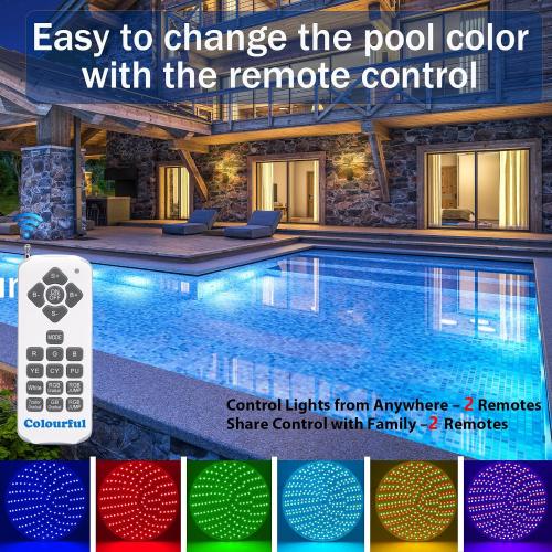 12V 50W LED Color Changing Pool Lights for Inground Pool, Swimming Pool Light Bulb with Remote,