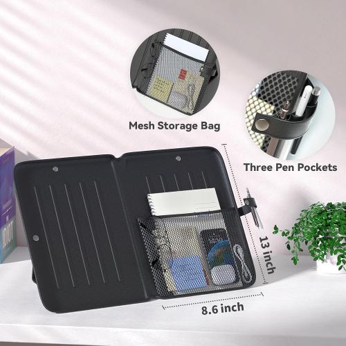 KDD 3 in 1 Book Holder Stand for Reading, Portable Desktop Bookstand with Mesh Storage Bag, 3 Pen Slots & Adjustable Straps, Lightweight Book Sleeve Fits Tablets, E-Readers, Cookbooks & Sheet Music (Set of 2)