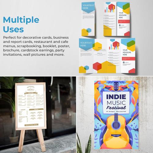 100 Sheets White Cardstock Paper - Ohuhu 11 x 17 Eco-Friendly Cover Card Stock Legal Printer Paper for DIY Making Cards Invitations Crafting Crafts Arts Ledger Tabloid Posters - 80 lb