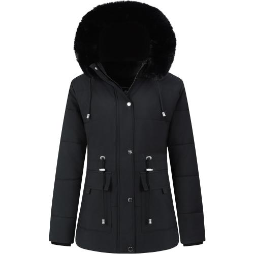 MOERDENG Women's Warm Winter Puffer Coat Thicken Fleece Lined Down Jacket XL‼️