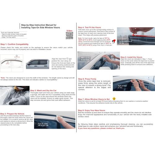 2020-2026 Tape-On Rain Guards for Mazda CX-30 Side Window Visor Deflectors 2.5 S Select Sport Preferred Premium Turbo CX30 Durable Vent Shades 2021 2022 2023 2024 2025‼️missing pieces‼️