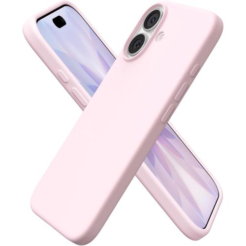 ORNARTO Compatible with iPhone 17 Case 6.3, Slim Liquid Silicone 3 Layers Full Covered Soft Gel Rubber Phone Case Protective Cover 6.3 Inch, Chalk Pink