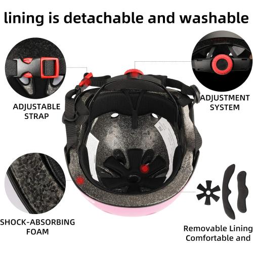 Kids Bike Helmet,Toddler Skateboard Helmets for Ages 2-3-5-8-14 Years Boys Girls，Adjustable Multi-Sport Bicycle Skateboarding Football Roller Skating Scooter Rollerblade Balance Bike Helmet