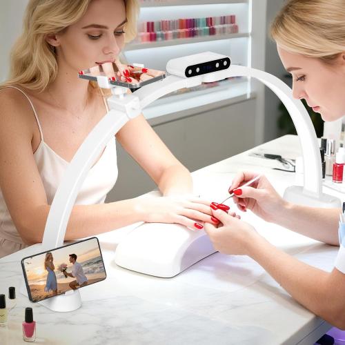 KIRKAS Half Moon Light for Nail Desk, 29in Foldable Nail Lamp for Desk