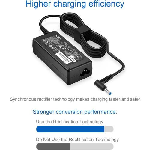 Charger Compatible with HP Laptop Computer 65W 45W Smart Blue Tip Power Adapter