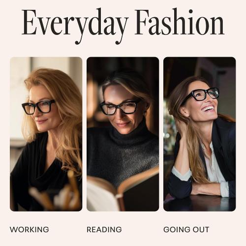 CCVOO Stylish Reading Glasses for Women, Stylish Eyeglasses, Blue Light Readers, Cheaters