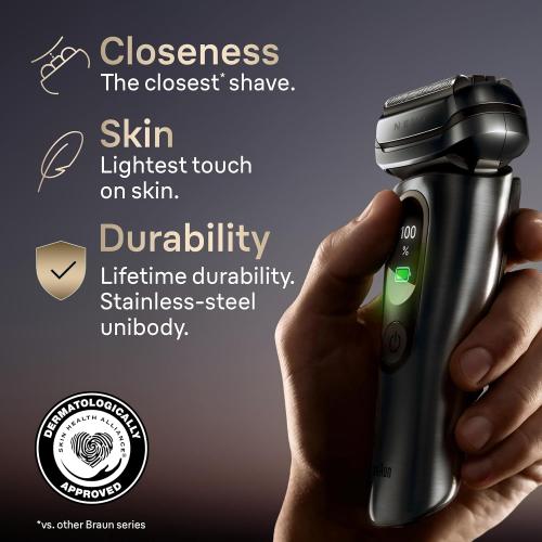 Braun NEVO Men's Electric Shaver with World's 1st AeroTouch Technology, Premium Value Kit