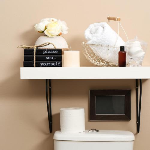 Farmhouse Bathroom Decor - Funny Rustic Wooden Mini Books, Black