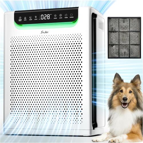 Air Purifiers for Home Large Room, Cover Up to 2600 Ft² with Washable Filters, Powerful Turbo Mode, PM2.5 Air Quality Display, 22dB Sleep Mode, Air Cleaner for Pets Hair,HAP607, White