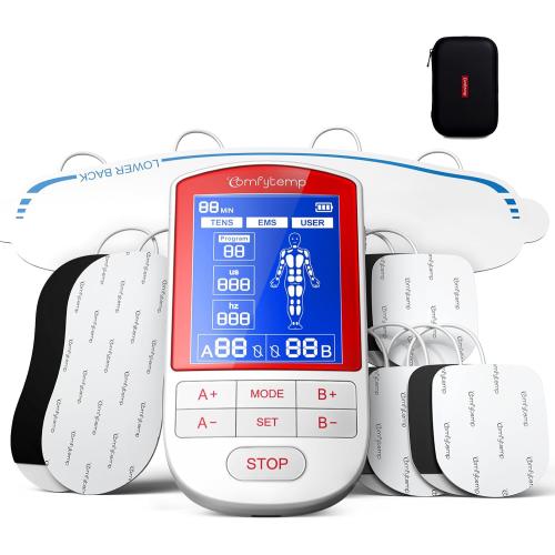 Comfytemp 3-in-1 TENS Unit with Large Back Pad, Pain Relief & EMS&User Mode