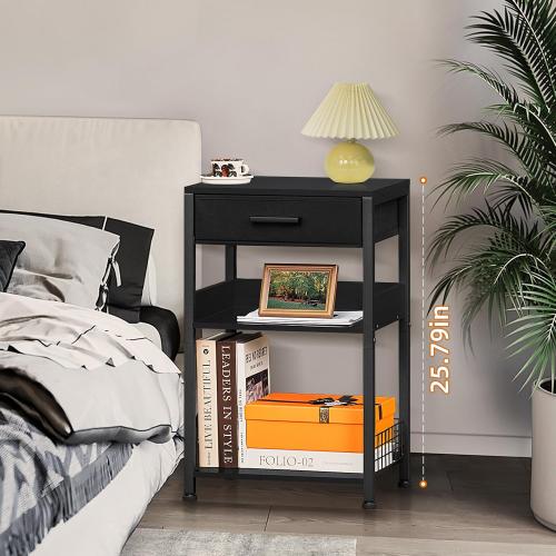 Lerliuo Printer Stand with Storage, 3-Tier Printer Table,Black