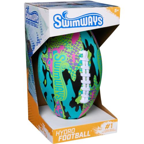 Swimways Hydro Waterproof Football, Outdoor Games for Adults and Kids, Swimming Pool Accessories and Pool Party Games,9.25 Inches, Green