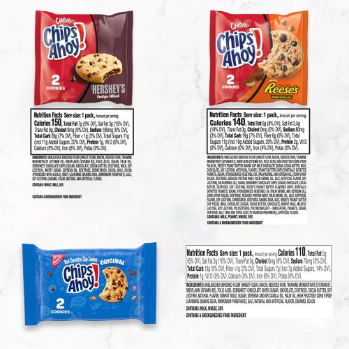 CHIPS AHOY! Cookies Variety Pack, 3 Flavors, 50 Snack Packs