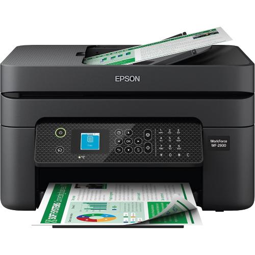 Epson Workforce WF-2930 Wireless All-in-One Printer with Scan, Copy, Fax, Auto Document Feeder, Automatic 2-Sided Printing and 1.4 Color Display,Black