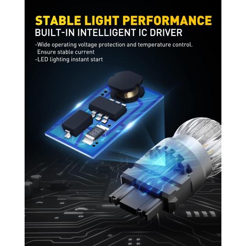 AUXITO 3157 LED Bulb Amber Yellow, Turn Signal Light 3157A 3156 3056 3057 4157 3047 4057 3457 4114 Super Bright for Rear Front Blinker Turn Signal Marker Parking Light, Pack of 2