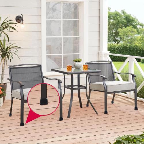 16PCS Small Rectangular Chair Leg Floor Protectors with Felt Pads, Black