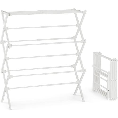 Foldable Clothes Drying Rack, Reinforced Joints, White