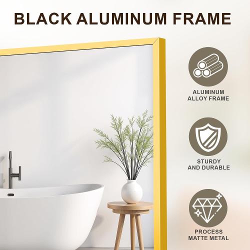 FICTOR Bathroom Vanity Mirror for Over Sink, 24 x 36, Gold