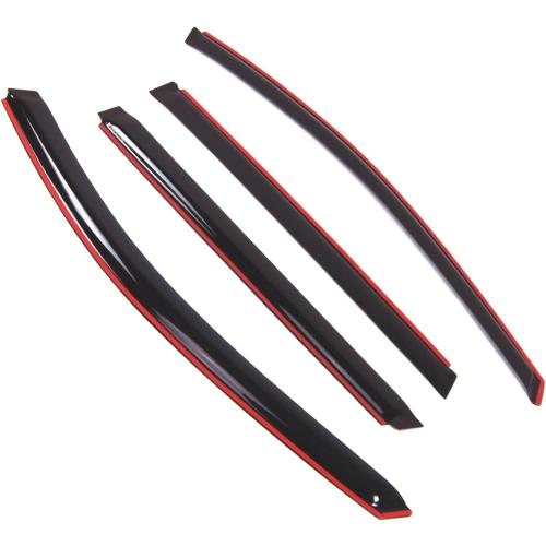 WD2-733i Dark Smoke 4 Pcs Set Window Visor (in-Channel) Deflector Rain Guard Compatible with 2013-2016 Nissan Pathfinder