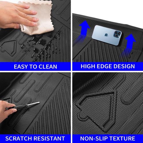 Rongtaod Cargo Mat & Backrest Mats for 2021-2025 2026 Ford Bronco 4 Door | NOT for Bronco Sport, Trunk Mat Cargo Liner TPE All Weather Back Seat Cover Protector 2025 Bronco Accessories