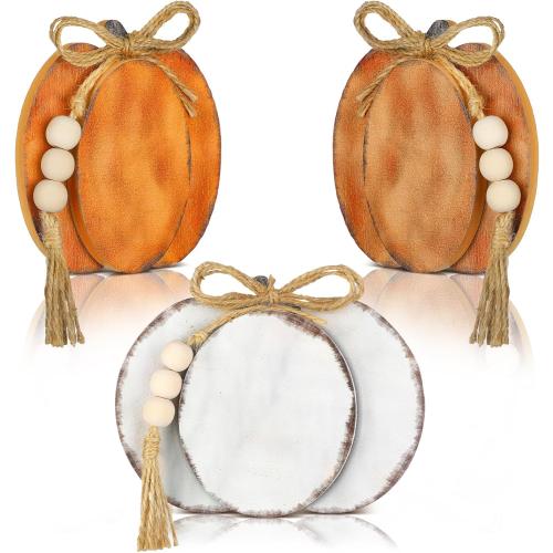 Cinnvoice 3 Pcs Fall Decorations for Home Pumpkin Table Decor