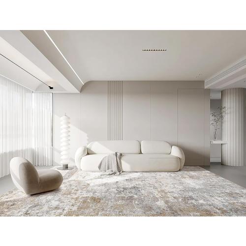 UERMEI 7x9 Area Rug Living Room Rugs - Washable Neutral Modern Abstract Soft Thin Large Rug Indoor Floor No Slip Rug Carpet for Bedroom Under Dining Table Home Office Decor - Brown Grey