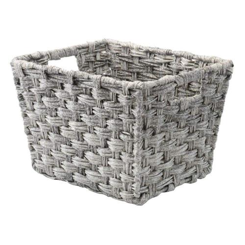 12 in. D x 8 in. H x 10 in. W Grey Plastic Cube Storage Bin