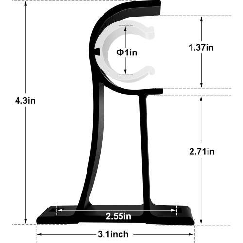 KOLAKO 8 Pack Curtain Rod Bracket, 1 Inch Heavy Duty Holder Black Drapery Single Hooks for Wall