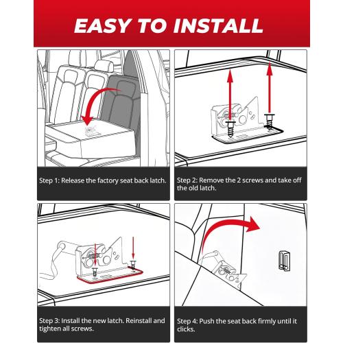 Rear Seat Release Kit for Ford F-150 F-250 F-350 2009–2025, Black