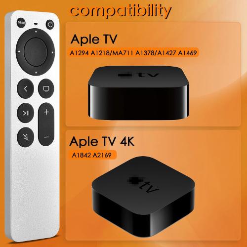 Replacement Remote Control for All Apple TVs: for Apple 4K/ Gen 1 2 3 4/ HD A2169 A1842 A1625 A1427 A1469 A1378 A1218 with TV Control Function