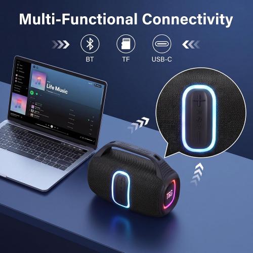T&G TG Bluetooth Ourdoor Speaker with Bass, 60W Loud Boombox