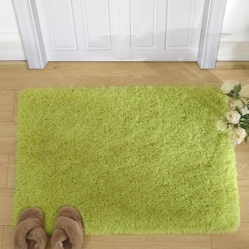 Merelax Modern Soft Fluffy Shaggy Rug for Bedroom Livingroom Small Chair Decor Rugs Feet Floor mats , Non-Slip Plush Furry Fur Area Rugs Comfy Nursery Accent Floor Carpet 2 X 3 Feet, Green