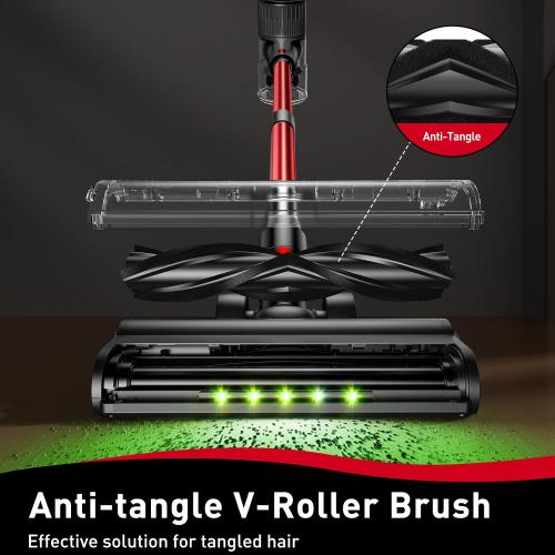 Cordless Vacuum Cleaner, 45KPA Stick Vacuum, 45Mins Runtime, 8-in-1 Anti-Tangle Vacuum Cleaners for Home with LED Display, Rechargeable Lightweight Vacuum for Pet Hair/Carpet/Floor
