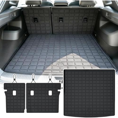 Cargo Mat with Backrest Protection for 2025 2026 2027 Volkswagen Tiguan,TPE All Weather Protection Cargo Liner with Velcro Rear Seats Backrest vw car Accessories-Black