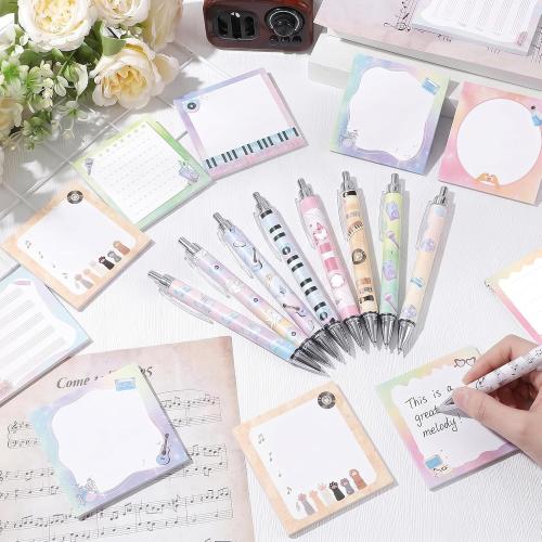 24 Pcs Music Party Favors Set Includes Music Note Sticky Notes and Music Pens Singer Sticky Note Singer Birthday Gifts Memo Notes Pads Ballpoint Pens for Musical School Student Teacher Supplies