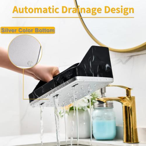 Bathroom Sink Organizer, Toothbrush Holder for Bathroom Counter, Black