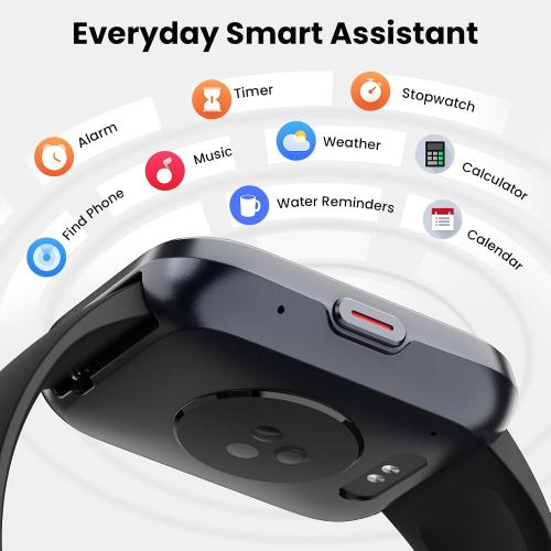 Smart Watches for Men Android & iPhone, 1.8 HD Alexa Built-in Smartwatches Fitness Tracker Watch with Bluetooth Calls, IP68 Waterproof, Heart Rate/Sleep/SpO2 Monitor, 110 Sport Modes - Black