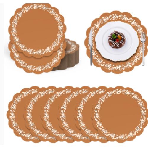 Paper Placemats with Scalloped Edges 15 Inch Chinoiserie Paper Table Mats Vintage Floral Place Mats for Dining Parties Weddings Holidays Table Decorations