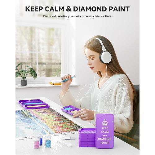 ARTDOT 10-Piece Interlocking Diamond Art Trays Kits for Adults, Stackable Diamond Painting Accessories and Tools