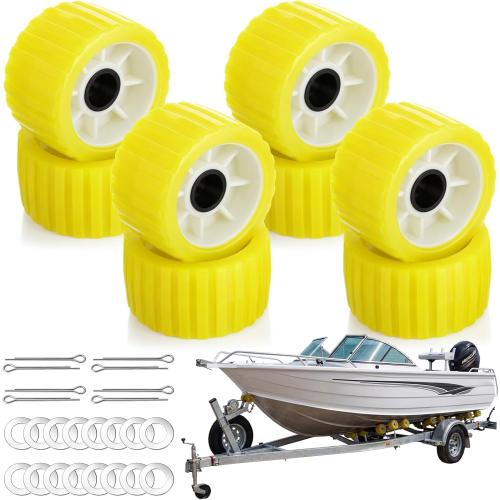 Zhehao Boat Trailer Wobble Rollers Ribbed 3 x 5 with Pins