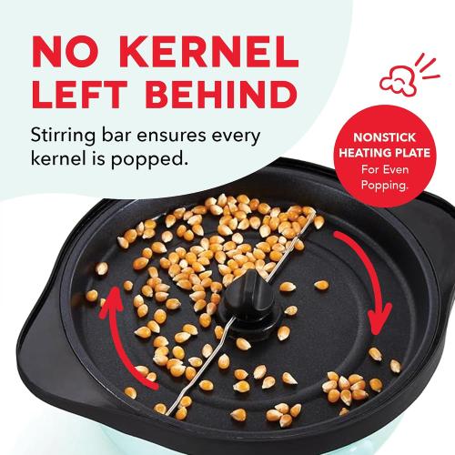 Dash SmartStore® Stirring Popcorn Maker - Electric Popcorn Machine with Butter-Melting Tray & Clear Serving Bowl - Features Stirring Bar - 24 Cups, White ‼️possible stains and broken or missing pieces ‼️