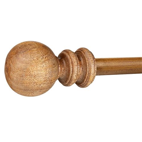 Bee & Willow Amos 28 to 48-Inch Single Curtain Rod Set in Natural Oak 2 set